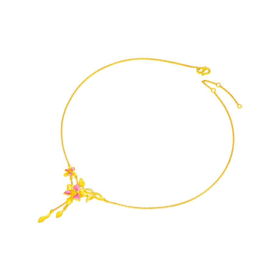 THE GREATEST★韓国★人気★男女兼用★Yellow Flower Bucket 周大福999 24K足金珍珠莲蓬手链- 快乐连连– Gem Hooray 珠宝汇