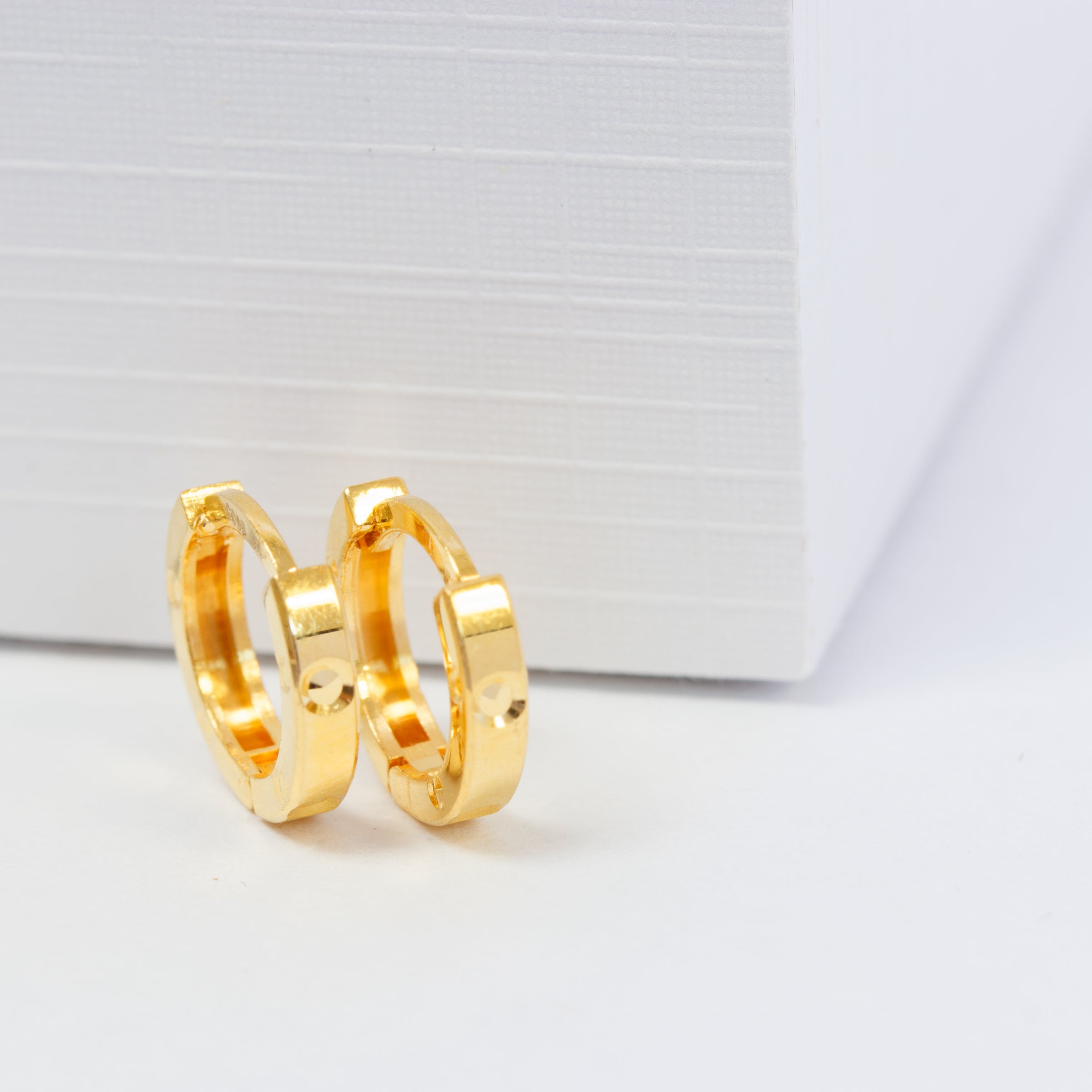 Buy Pair of Gold Huggie Hinged Hoop Earrings Unisex Men Women Boy Kids  Online at desertcartKUWAIT