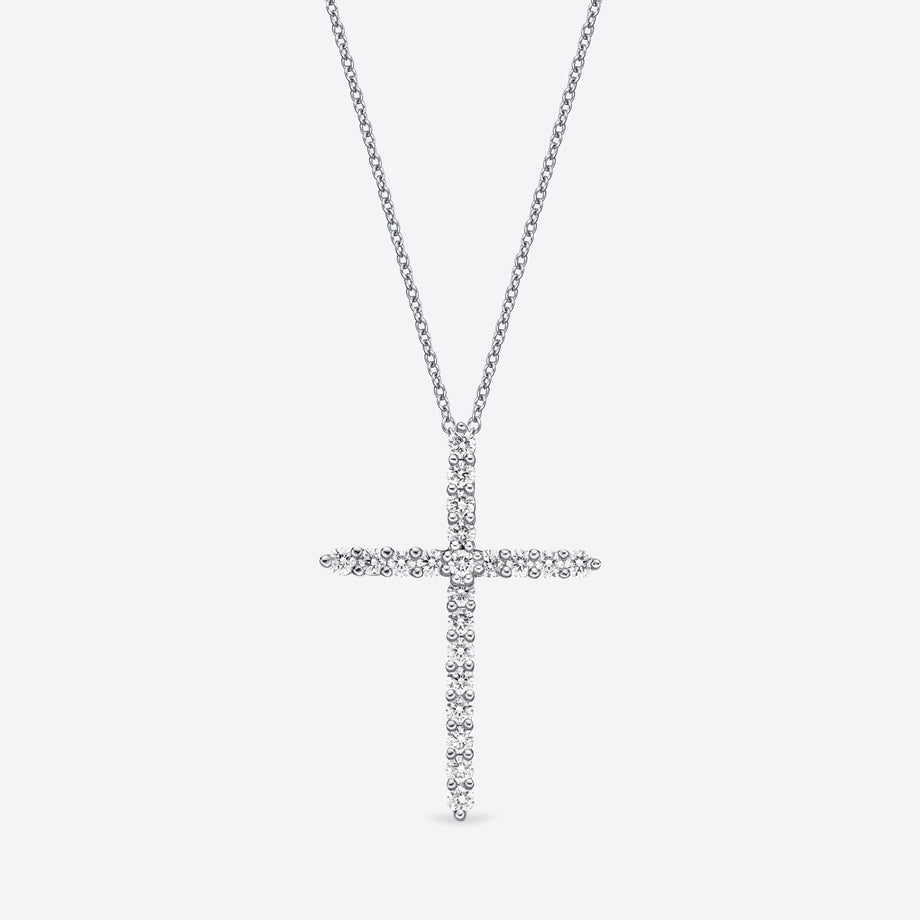 Kat & Chlo 钻石系列之18K金白金十字架吊坠项链– Gem Hooray 珠宝汇