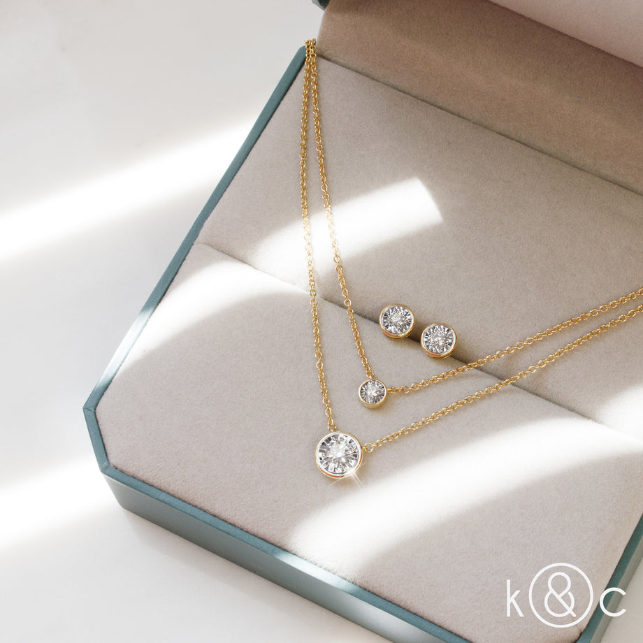 Kat & Chlo 18K金黄金纯粹气泡钻石项链– Gem Hooray 珠宝汇