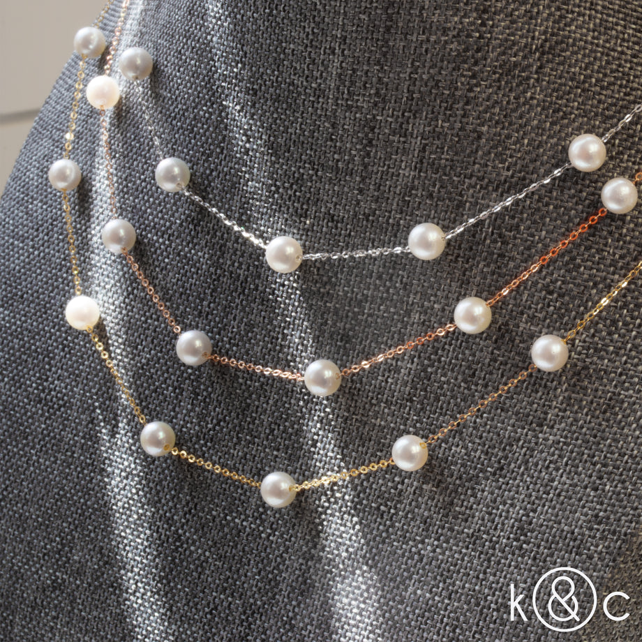 Pearl Shell 18K 7.5-8.5mm White Pink Sea Real Akoya Pearl