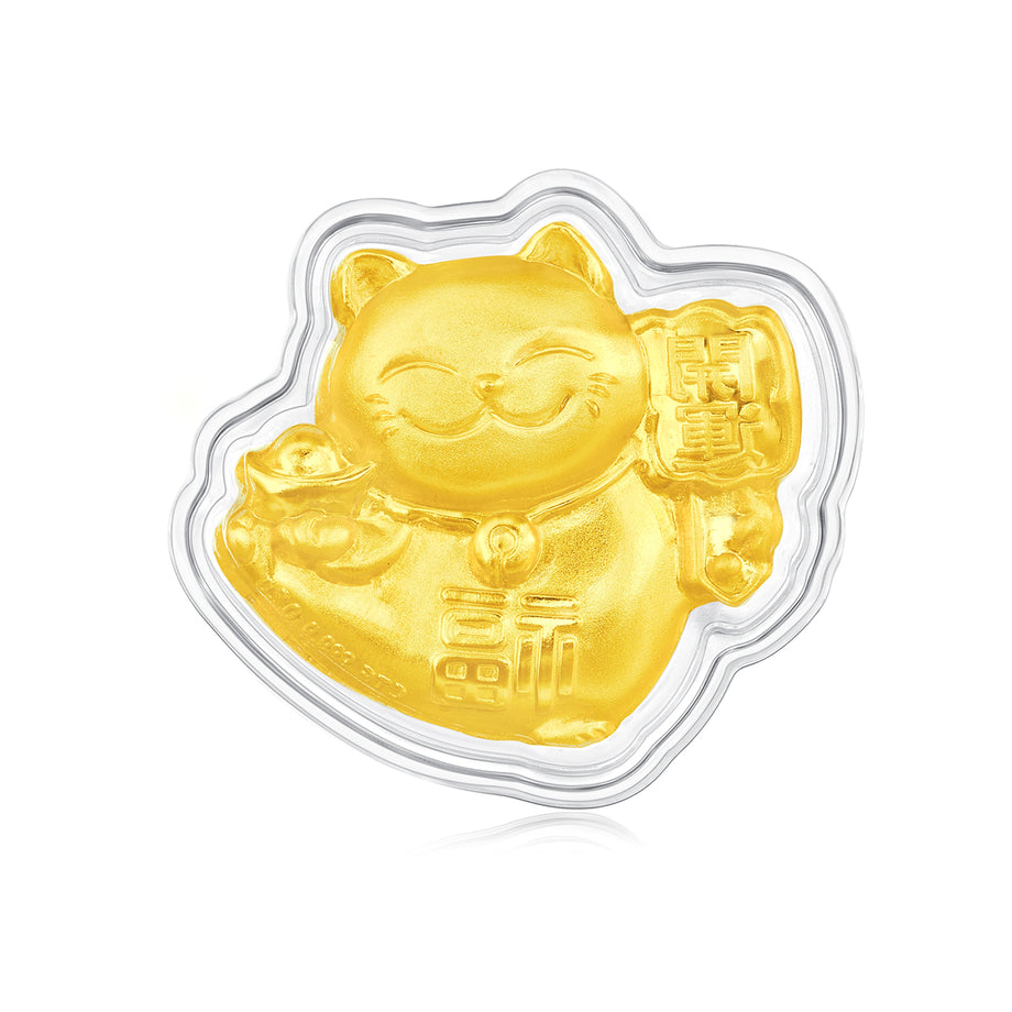 周大福999 24K足金「福气招财猫」招财开运纪念金币– Gem Hooray
