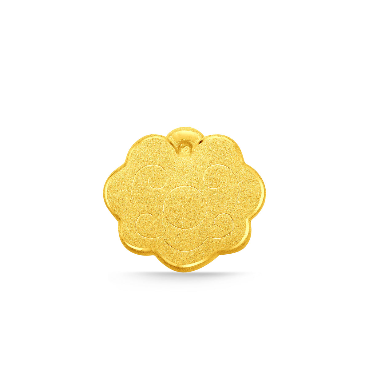周大福 999 24K足金福禄祥云如意金锁转运珠