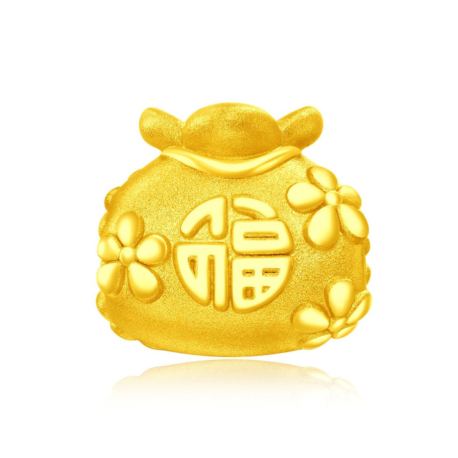 周大福 約1ｇ　金　A u 999.9 福招き　縁起物　ミニ 金元宝 周大福999 24K足金「福气招财猫」千両招财吊坠– Gem Hooray 珠宝汇