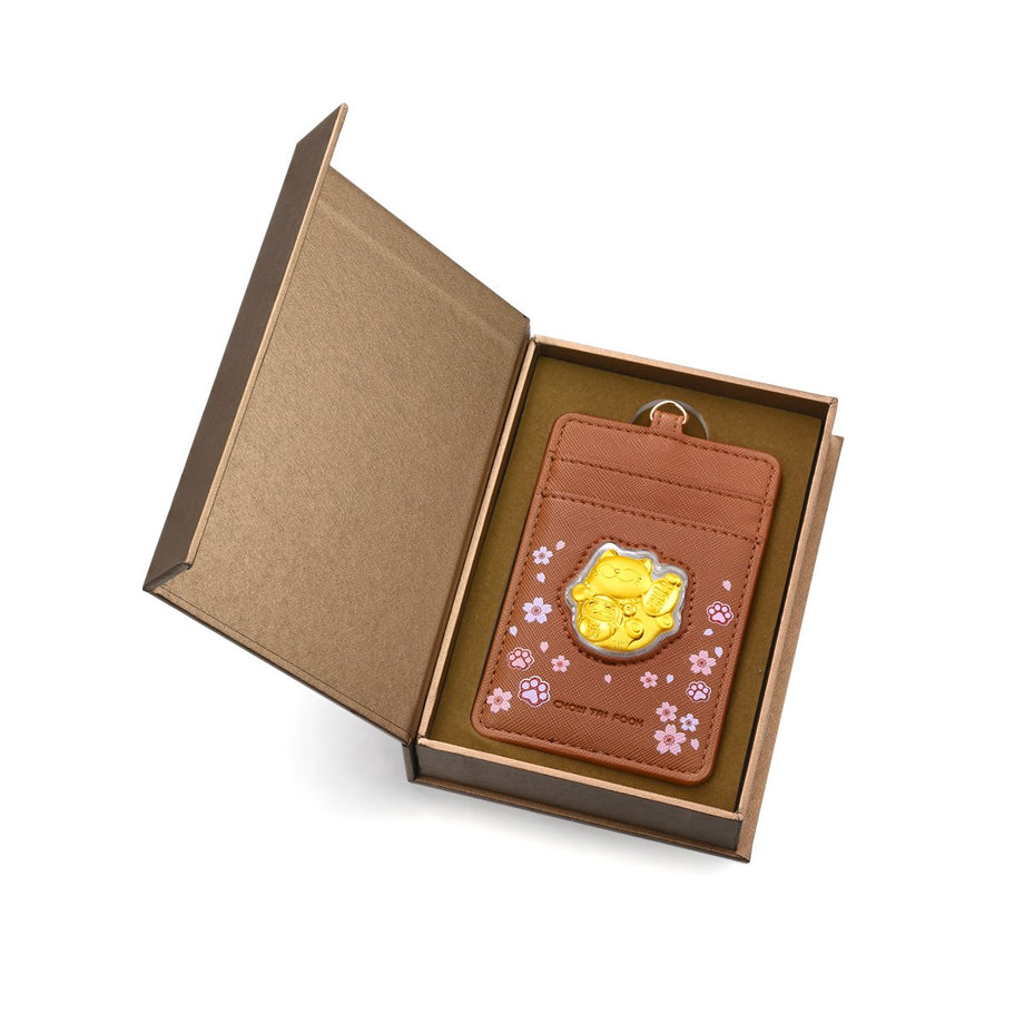 周大福999 24K足金「福气招财猫」招财达摩金币卡包– Gem Hooray