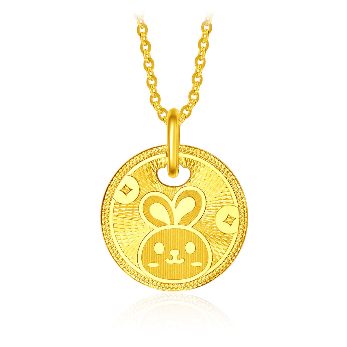 Chow Tai Fook 999 Pure 24K Gold Year Of Rabbit Coin Bunny Necklace chow-tai-fook-999-pure-24k-gold-year-of-rabbit-coin-bunny-necklace